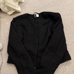 H&M Black Textured Women's Blazer